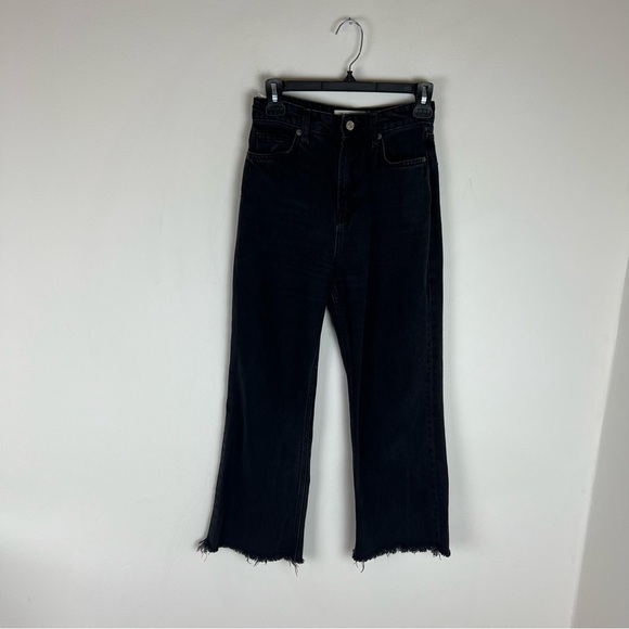 Reformation Wide Leg Crop Jeans Washed Black Size 24 - Picture 3 of 7